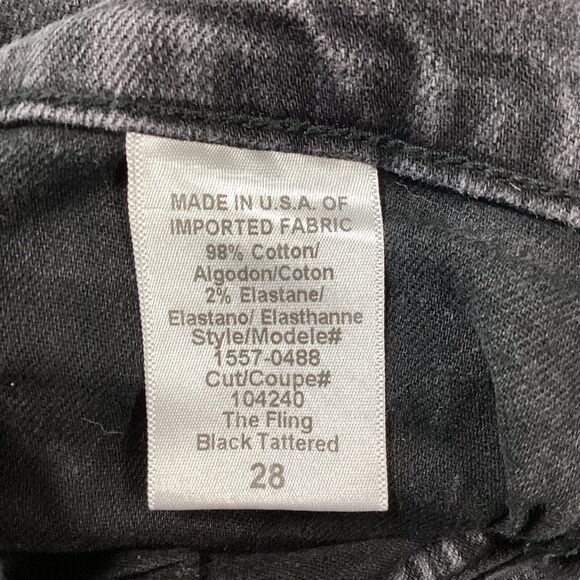 Current Elliot The Fling Black Tattered Black Denim Jeans Size 28 Grunge - Picture 9 of 15